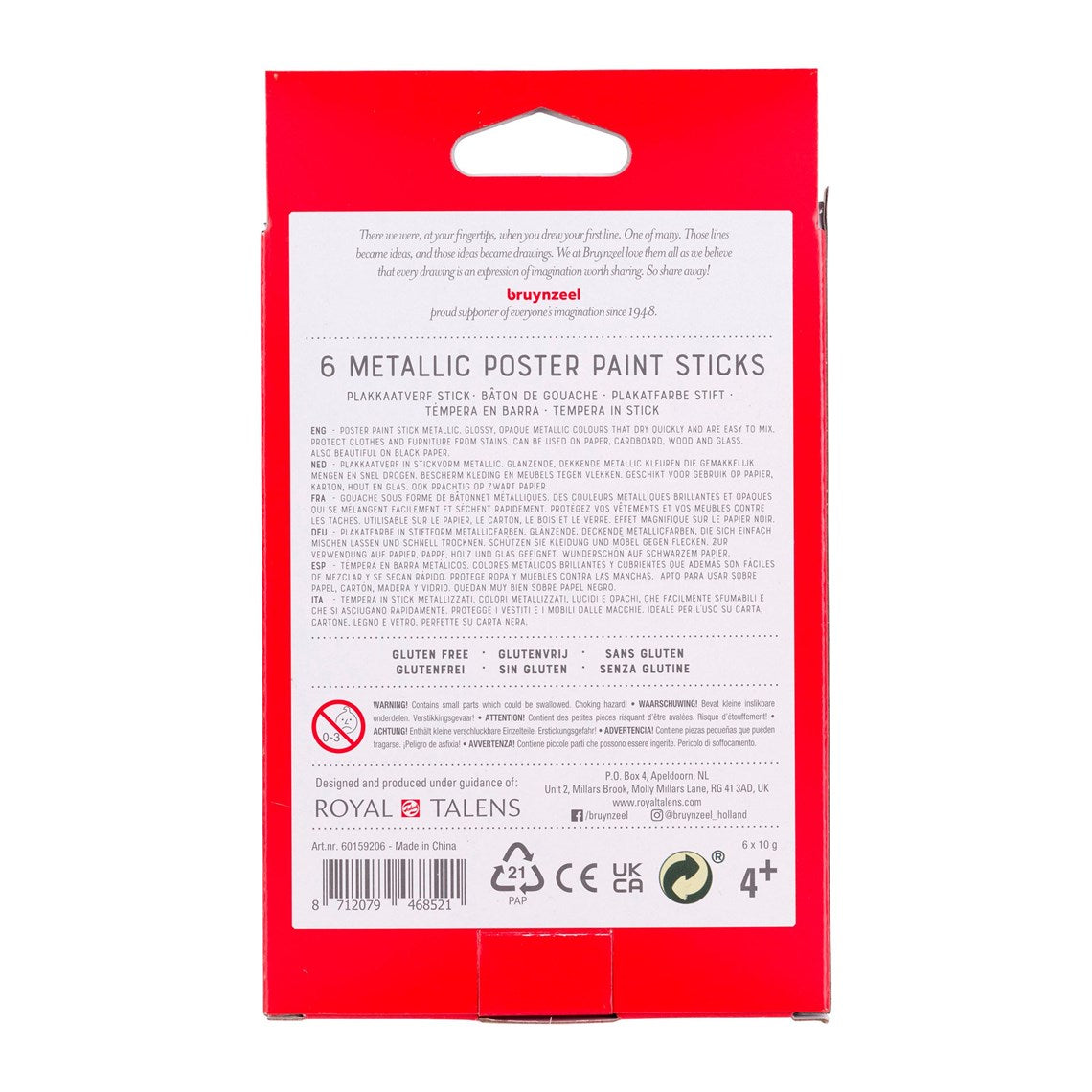 Poster paint stick Metalic set of 6 colours