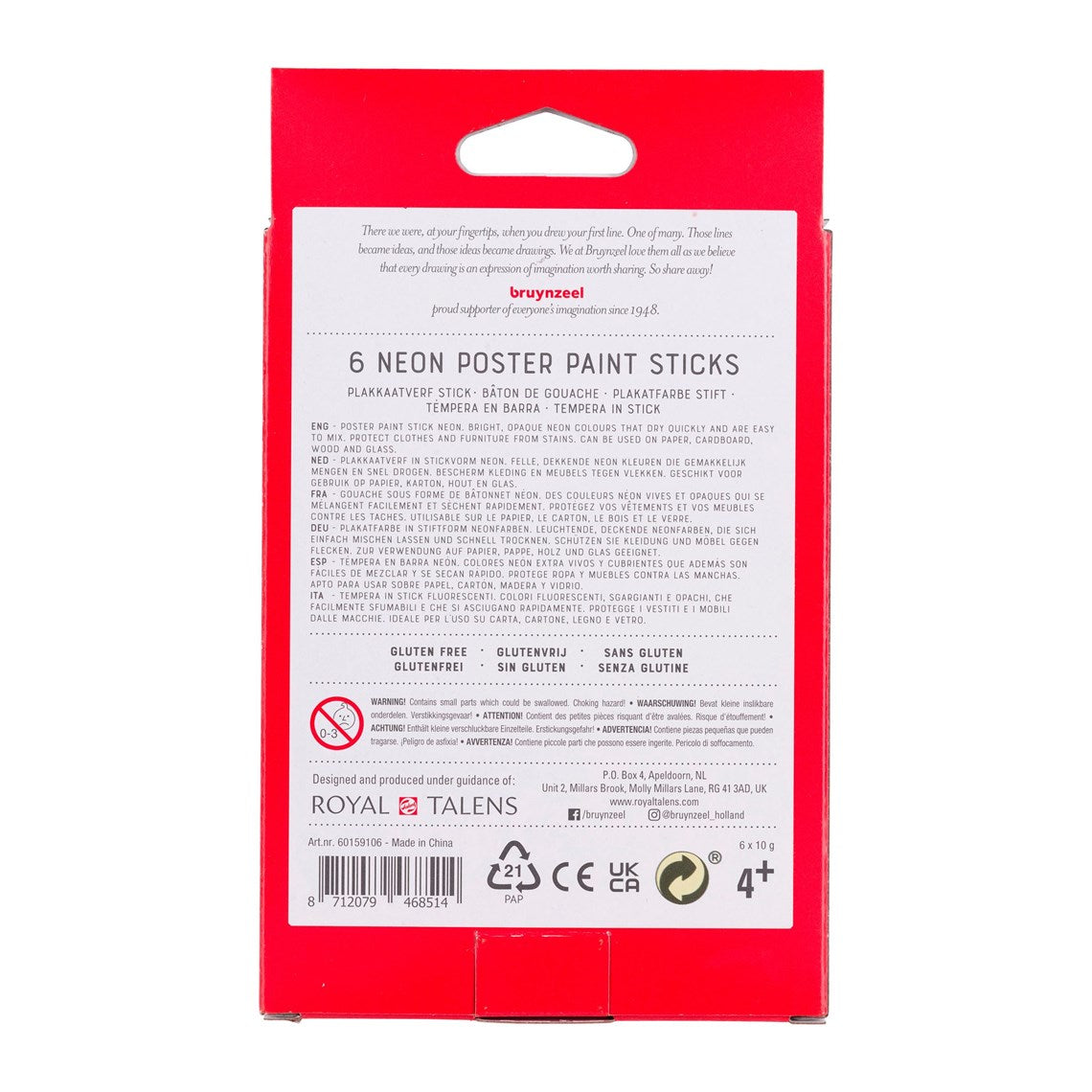 Poster paint stick Neon set of 6 colours