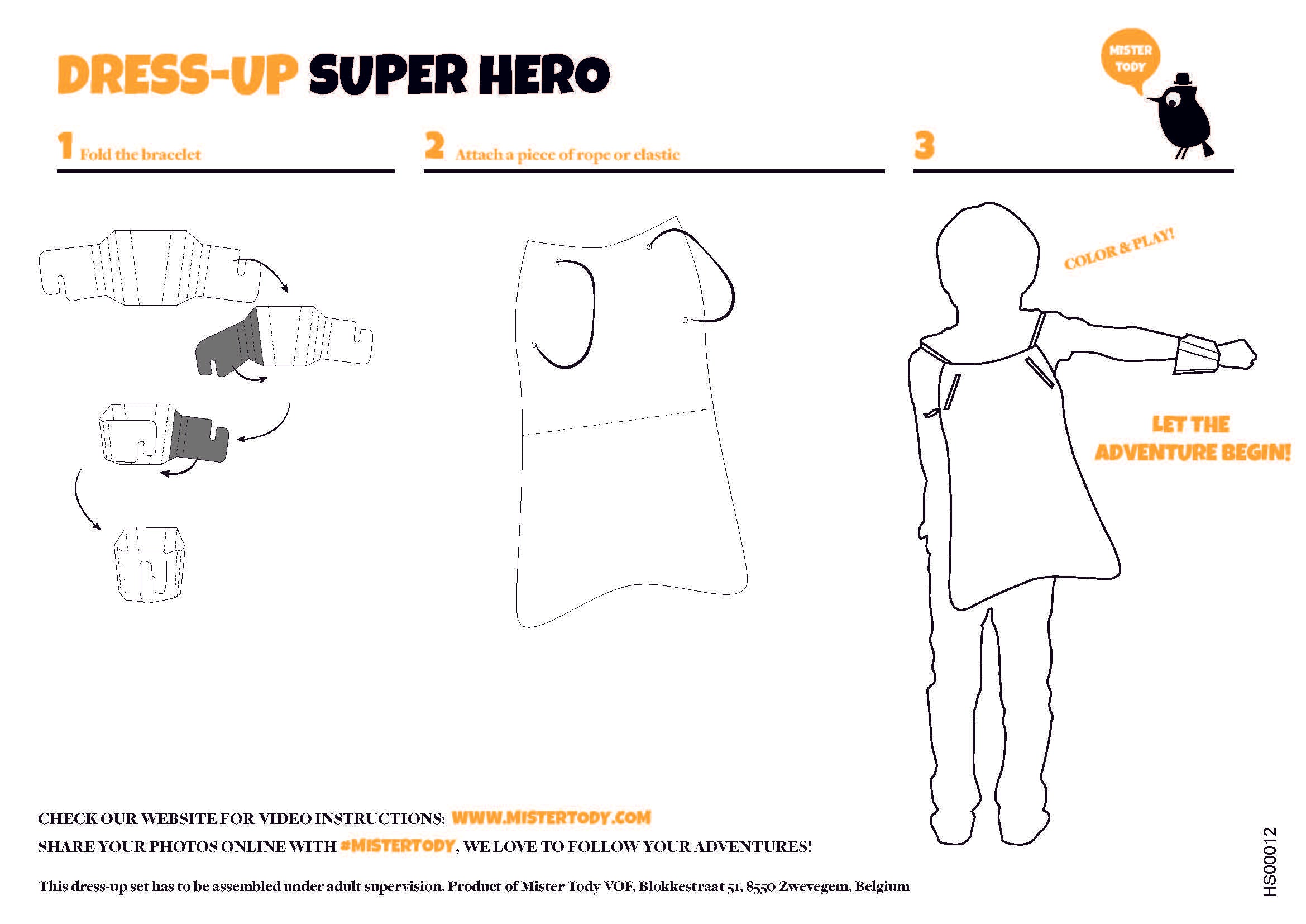 Superhero dress-up set cardboard