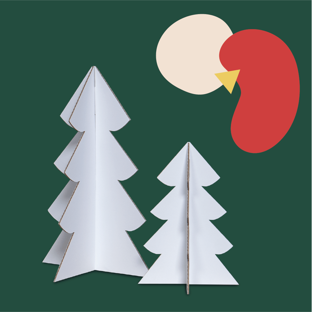 Christmas tree set of 2 cardboard