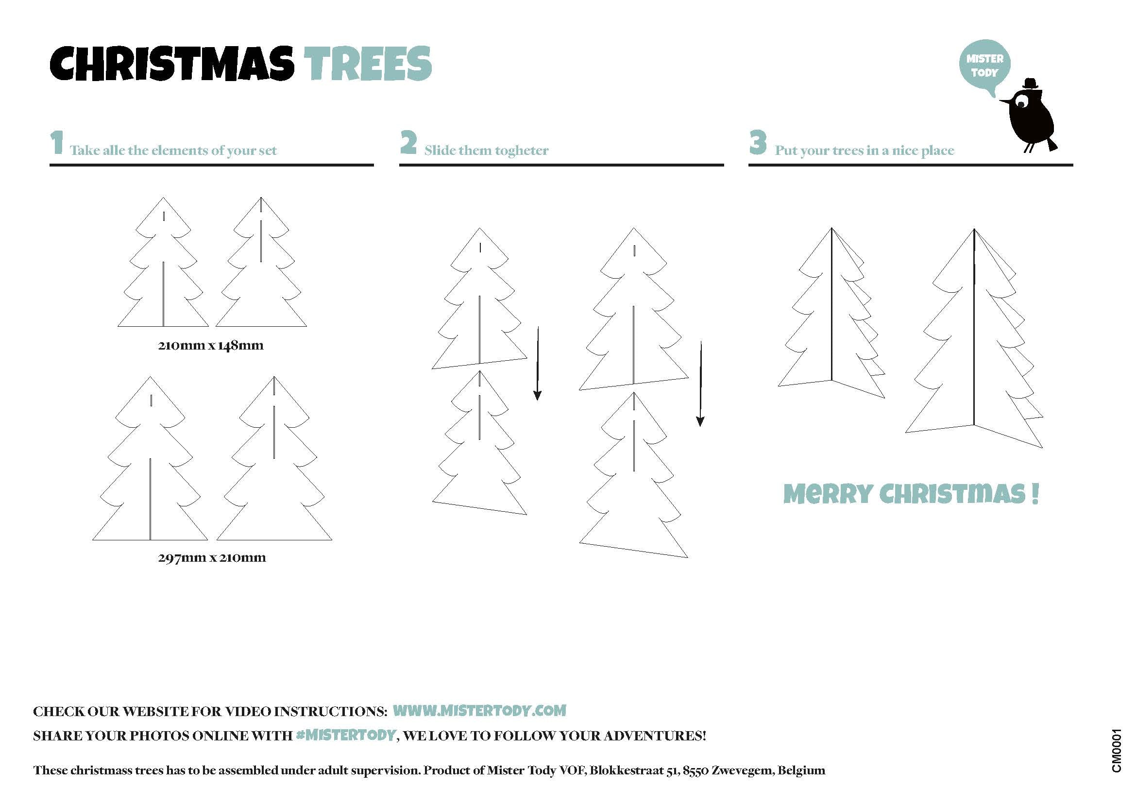 Christmas tree set of 2 cardboard