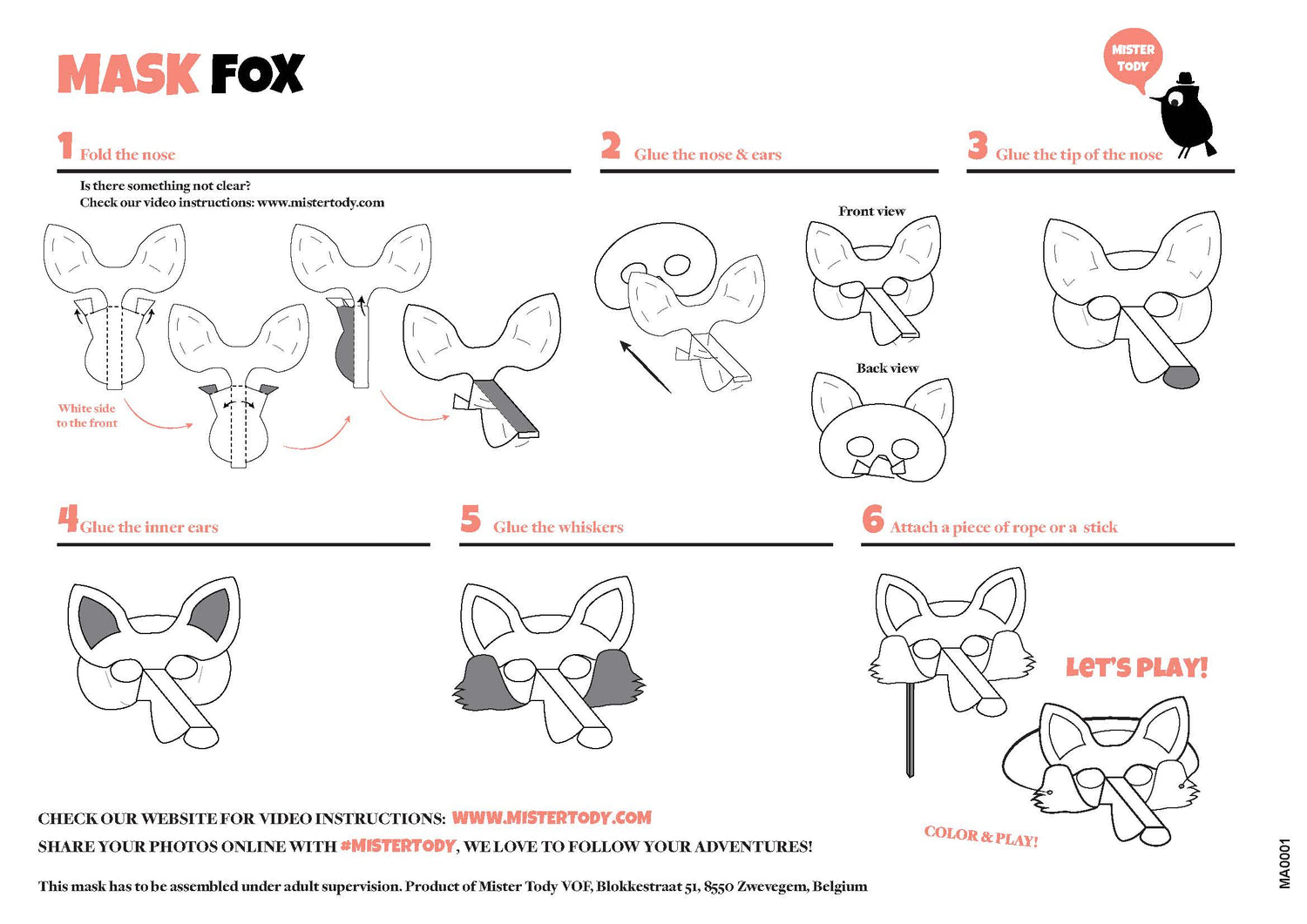 Fox mask cardboard