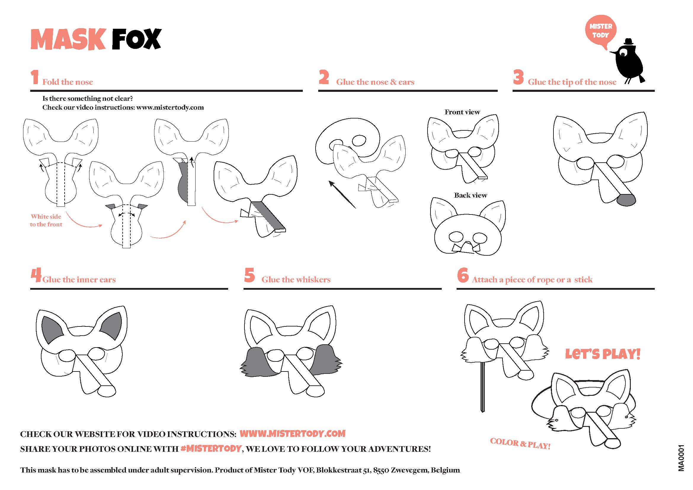 Fox mask cardboard