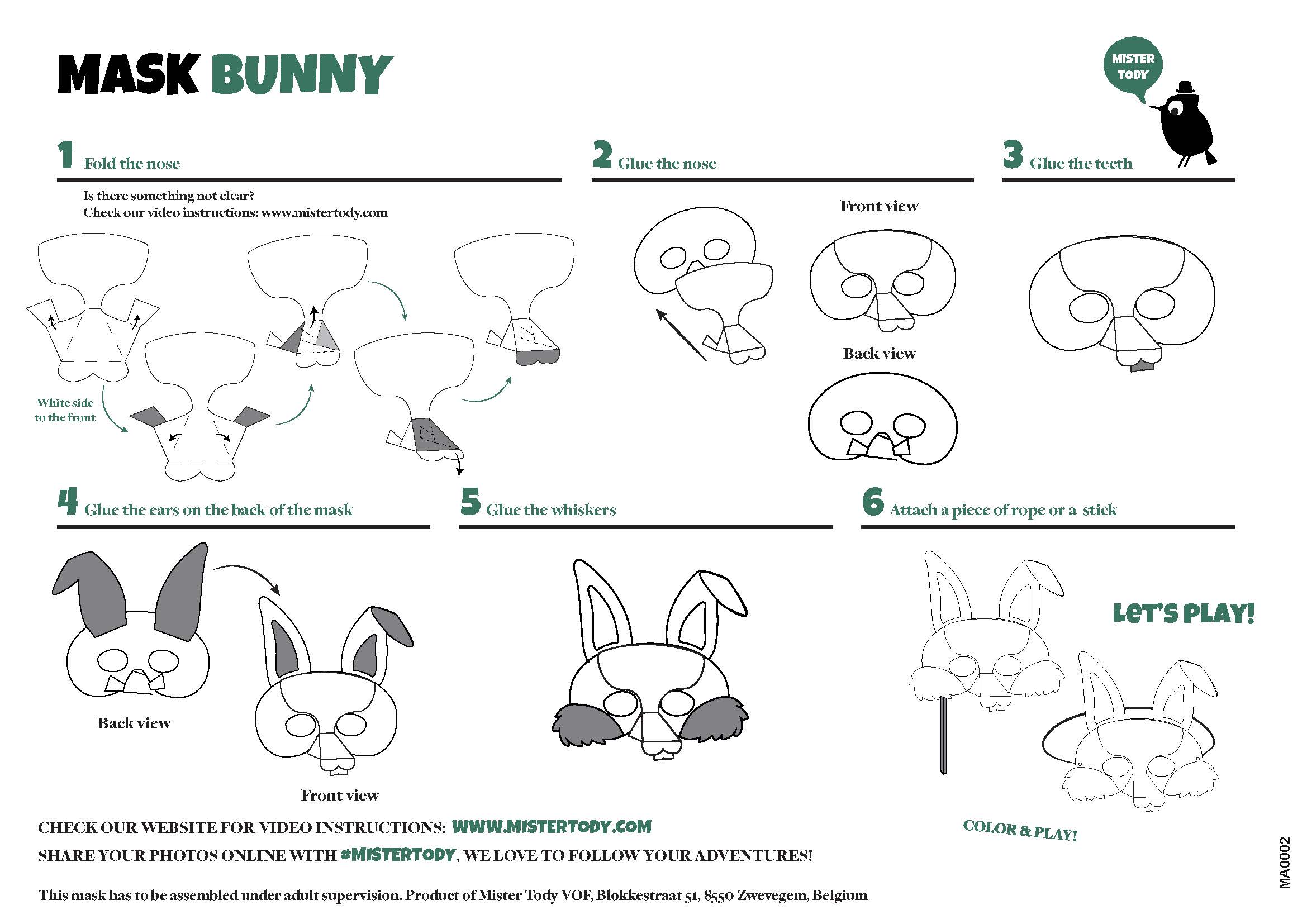 Bunny mask cardboard