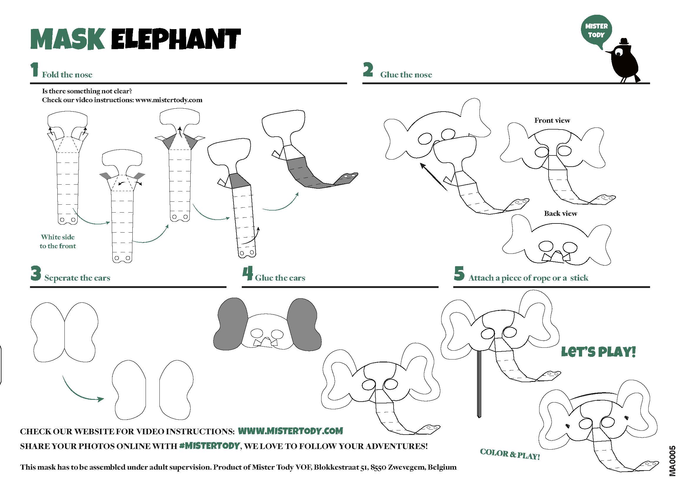 Elephant mask cardboard