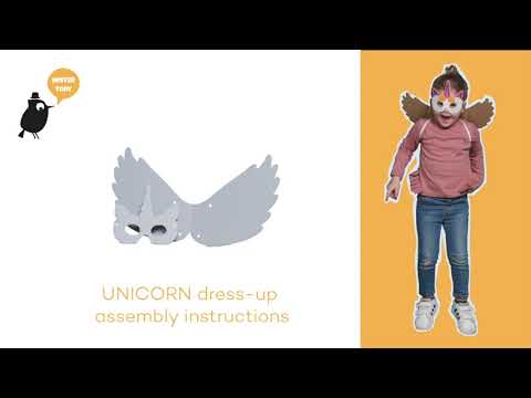 Unicorn cardboard dress up set